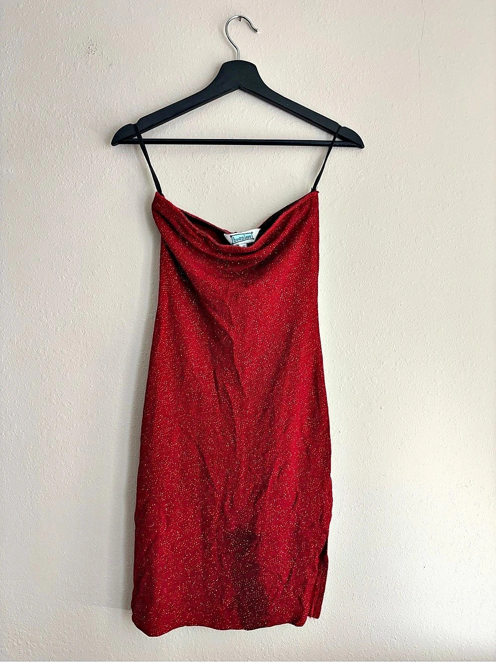 Vintage Y2K Red Strapless Body-con Mini Dress Size Small